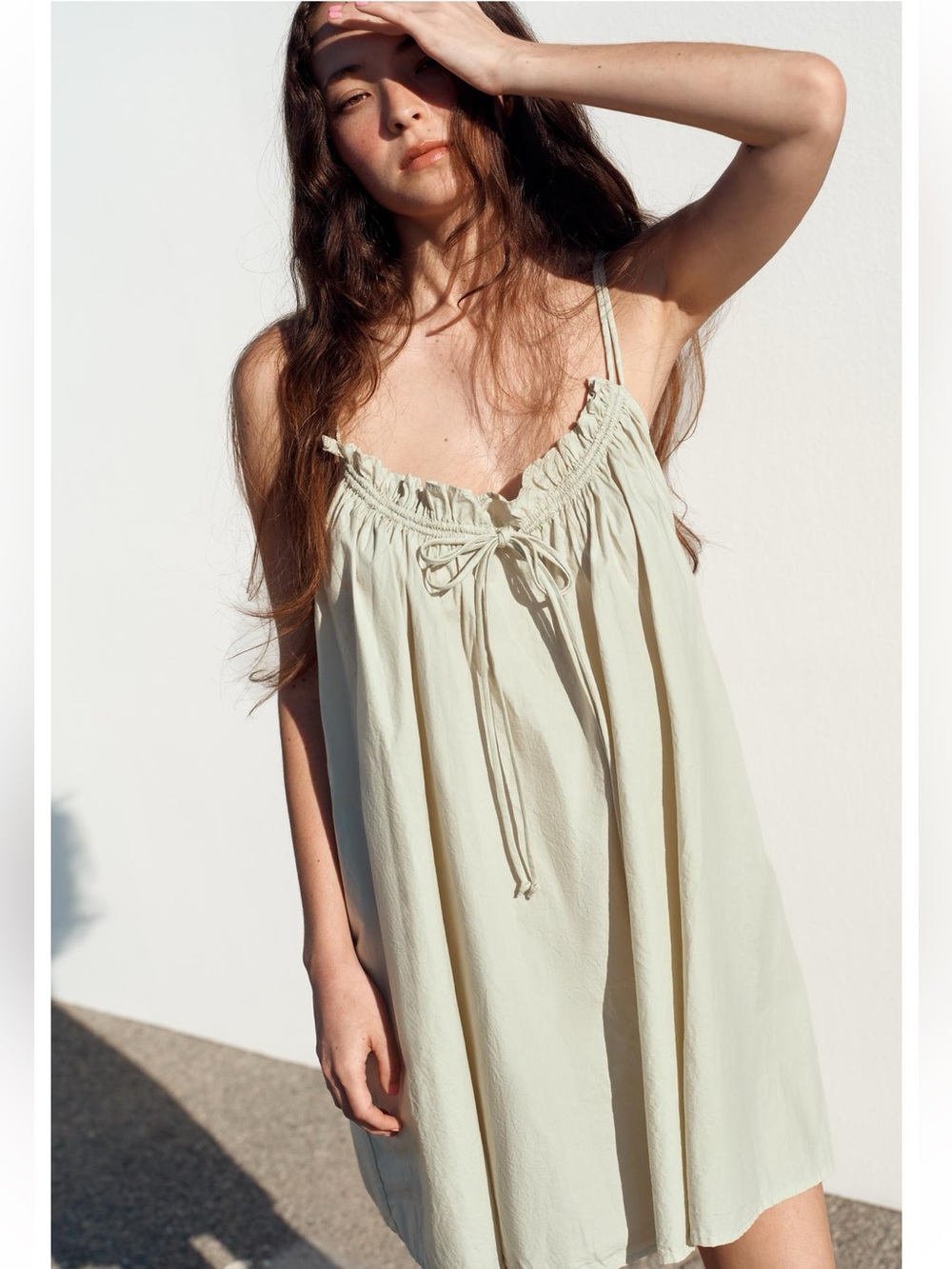 ZARA POPLIN STRAP MINI DRESS Size M NWT